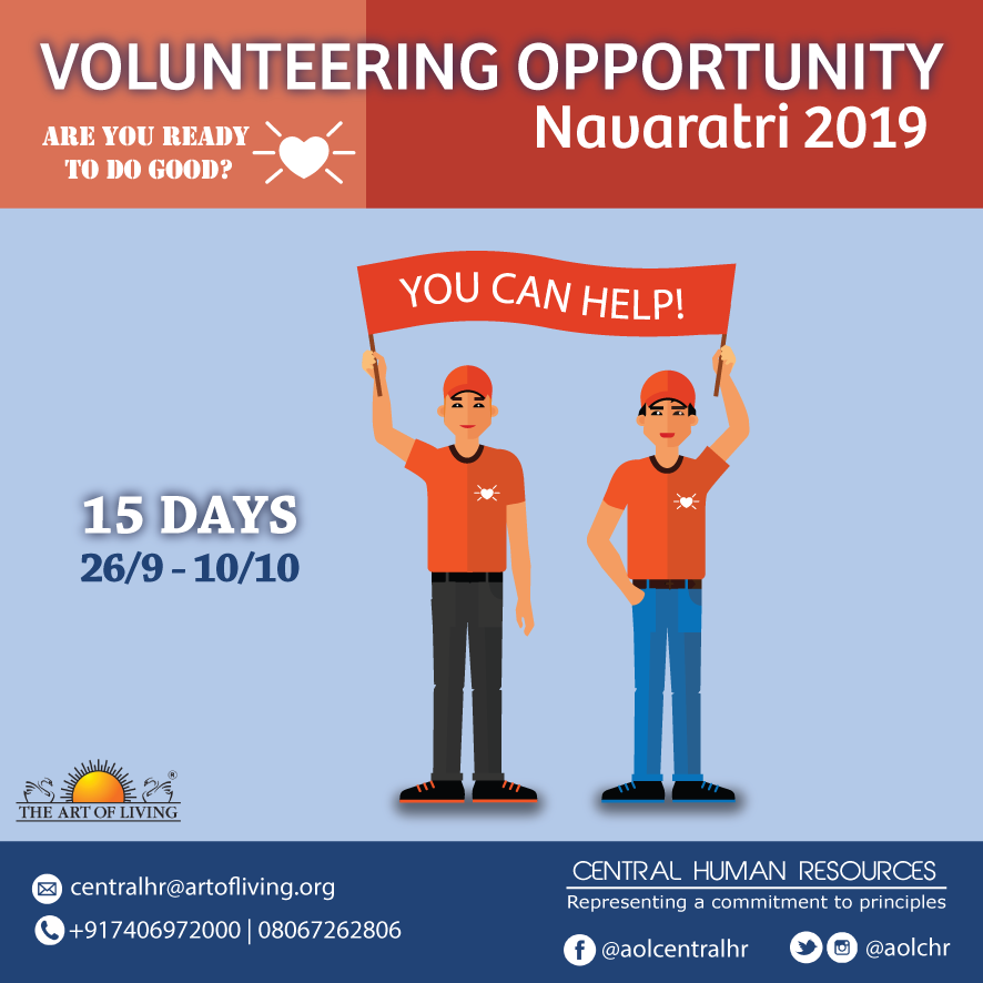 aolcentralhr's tweet photo. #Celebrate the #shakti by #volunteering at @BangaloreAshram.
A #great #opportunity to #experience the #joy of #seva in the presence of Gurudev 
@SriSri 
Candidates should fill the form:
https://t.co/7BpeaWrWPZ https://t.co/r1D67CbYIl