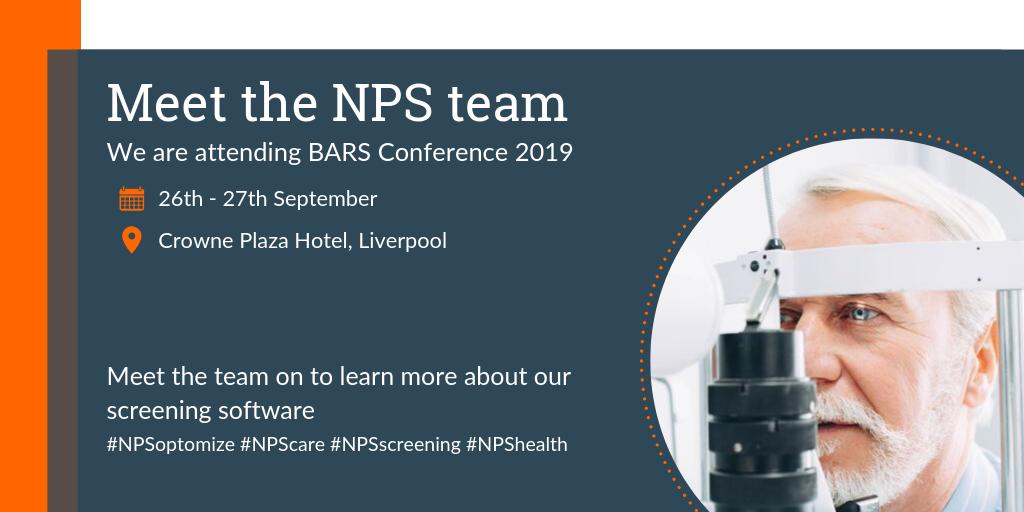 nec_sws's tweet photo. Just one week left before the BARS Conference 2019 gets underway.
Come meet the NPS OptoMize team
#NPSoptomize #NPScare #NPSscreening #NPShealth https://t.co/6KVLvaNq92