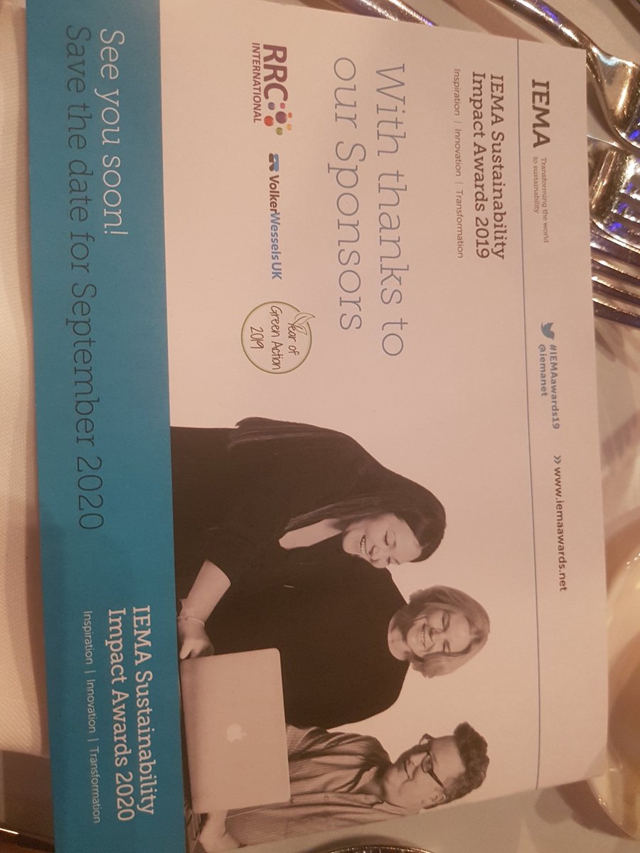 TheEAUC's tweet photo. #iemaawards19 Wonderful to be here for our climate change adaptation guide with #aecom and #hebcon https://t.co/97l8ADgYFY