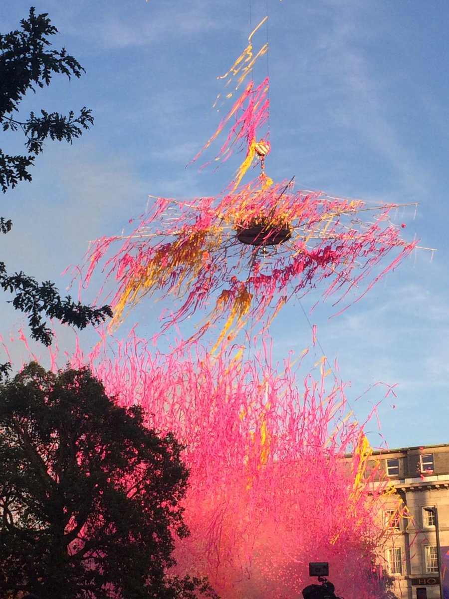 ISACSIreland's tweet photo. ‘Ours is a society that values the imagination/Samhlaíocht’ said @PresidentIRL on the launch of the @galway2020 programme this week supported by @FranceinIreland! Stunning creation by #GratteCiel and #AnnaMullarkey. Bualadh bos! #OutdoorArts #ArtsforAll #ArtsIreland #PublicArts https://t.co/DvoCT7EyRZ