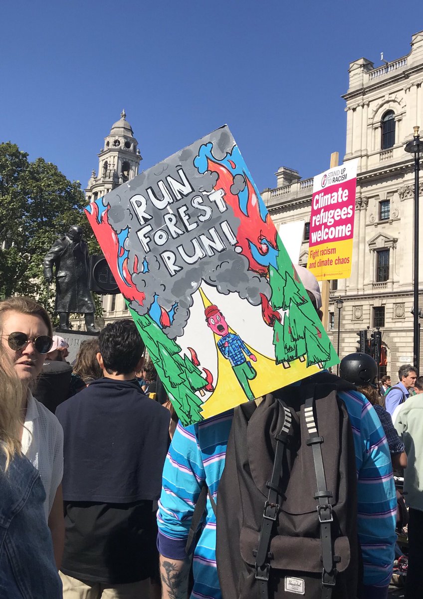 I’m on strike today, here’s some climate change banners nailing it #ClimateStrikelondon