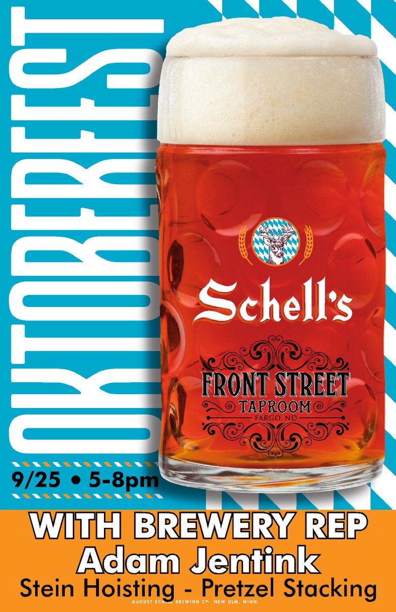 Join us at <a href="/FrontStTaproom/">The Cellar - Comedy Club</a> Wednesday, September 25th from 5-8pm with @SchellsBrewery Rep, Adam Jentink!

#CraftBeer #Beer #Octoberfest #Oktoberfest