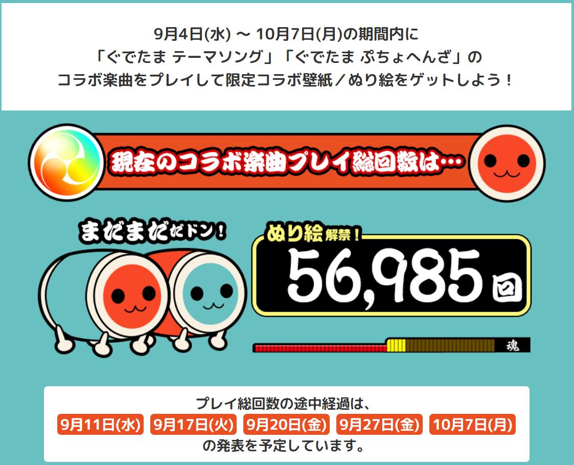 公式 太鼓の達人 ゲームセンター版 A Twitter お知らせ ゲームセンター 太鼓の達人 グリーンver ぐでたま 太鼓の達人 限定コラボぬり絵 ダウンロードはコチラ からできるドン 次は10万回達成で 限定コラボ壁紙 がゲットできるのカッ T Co