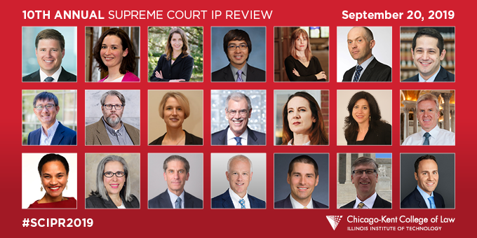 ChicagoKentLaw's tweet photo. We are honored to host the 10th annual Supreme Court IP Review #SCIPR2019 conference today at #ChicagoKent. Find the agenda, list of panelists and exciting new feature.
➡️ https://t.co/mC5py5sjhF https://t.co/iAd0FBZrEY