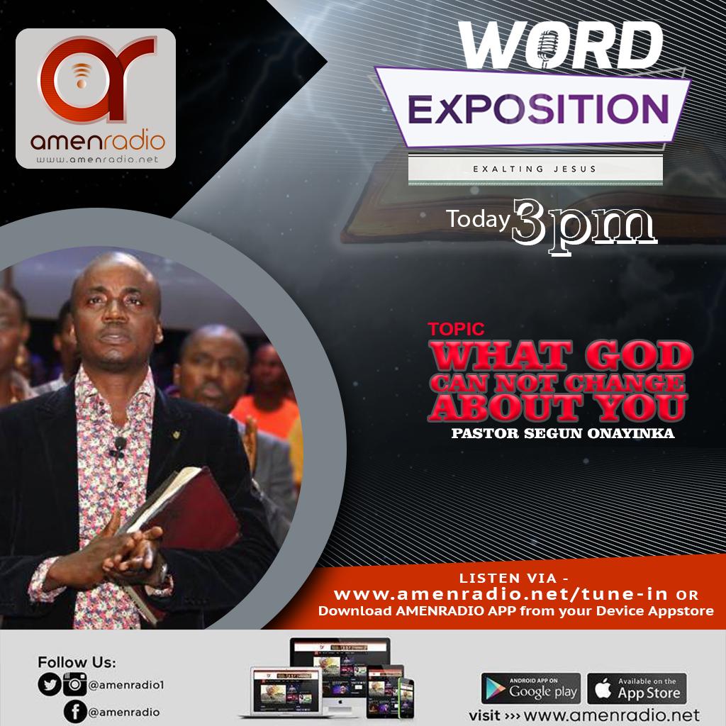 Hardeyturlah's tweet photo. #WordExposition on AmenRadio with Pastor Segun Onayinka
Topic - “ WHAT GOD CANNOT CHANGE ABOUT YOU ”
3pm is the time. 🔥🔥🔥💕💕
Tune in 😉😉😛❤❤❤
https://t.co/TKR80AzTLd
OR
Download
AmenRadio App from your Device AppStore
#HolyGhost #Christians https://t.co/1TAA9NZzGc
