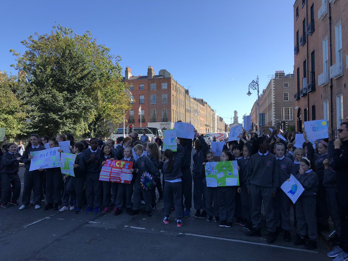 “SAVE OUR PLANET” ... incredible to witness these kids, our kids, standing up for our planet, for us! #ClimateStrikeDublin #climatestrike