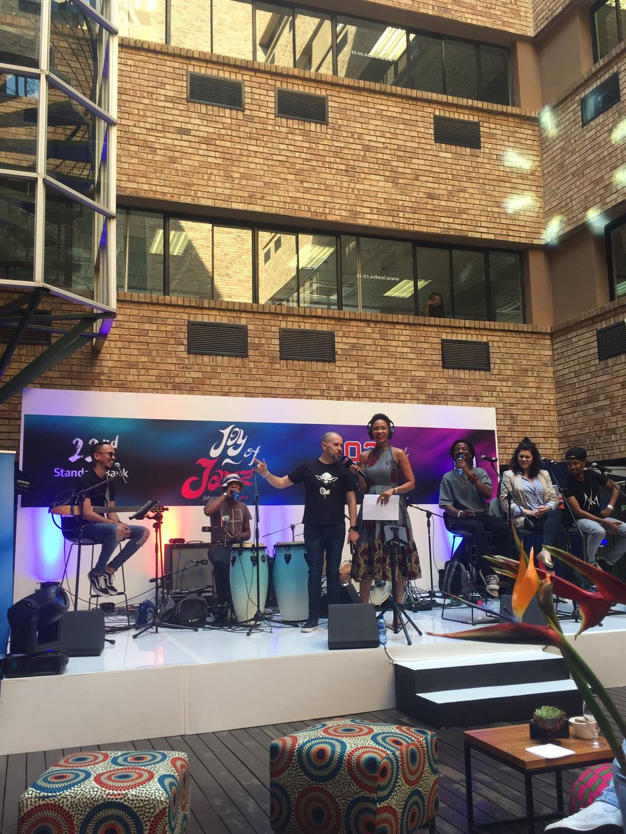 @RJBenjamin performing at the @StandardBankArt #SBJOJ22 event @Radio702. Stellar voice. Awesome experience. Thank you.