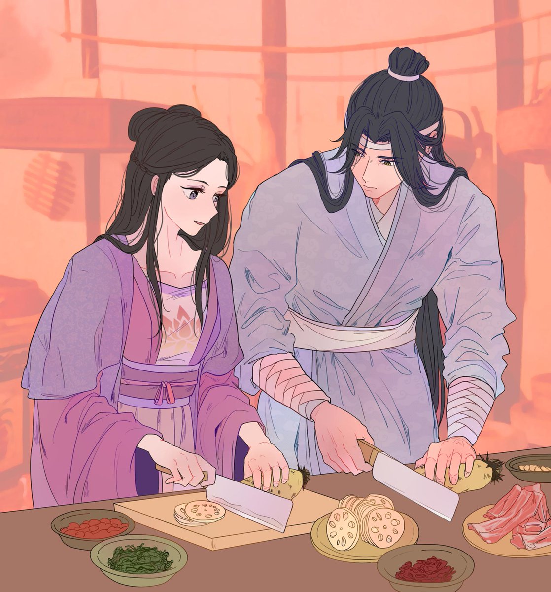 do u ever think how lwj and jyl would've been the softest siblings-in-law who would cook for wei ying together 😭😭 #MDZS #魔道祖师 #마도조사