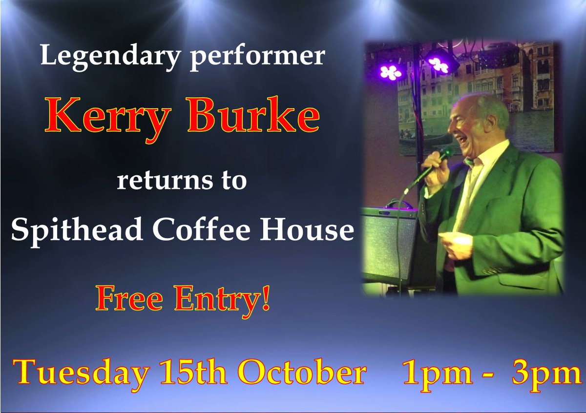 The Legendary performer Kerry Burke will be returning to the Spithead Coffee House on Tuesday 15th October. He will perform many hit classics from many legendary singers including Neil Diamond. Don't miss this fantastic FREE event! 
#spitheadbc #sandown #shanklin #food #cafe #iow