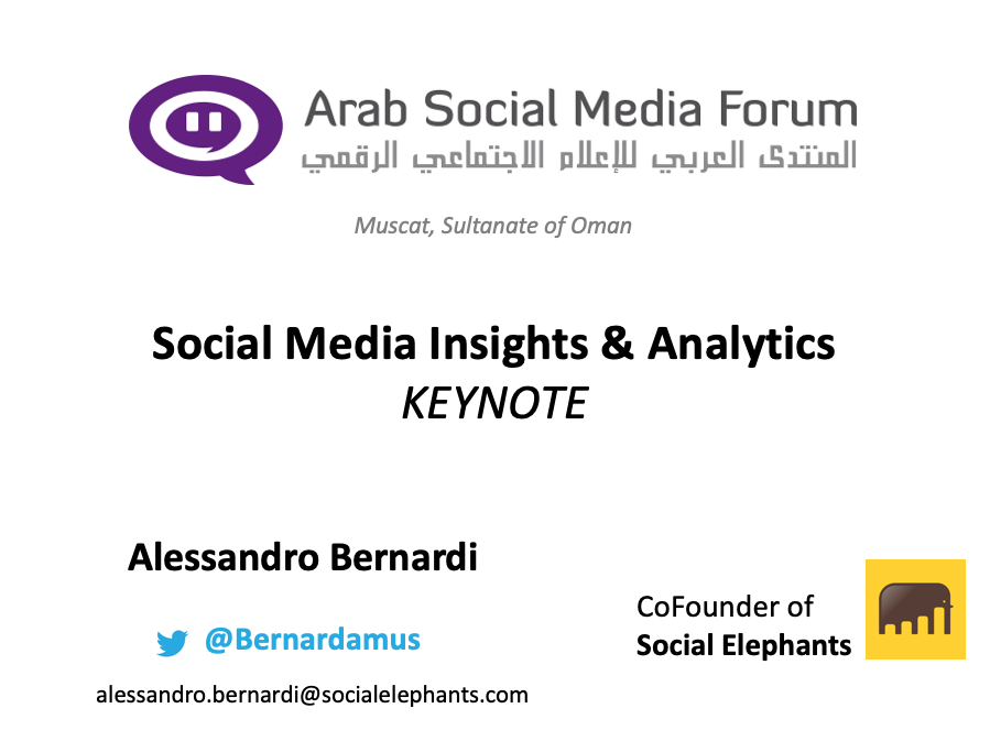 Bernardamus's tweet photo. Wanna see my keynote on Social Media Insights &amp; Analytics , with exclusive data analyzed with @SocialElephants ?  

Join us in Muscat for the 6th @ArabSMF #ArabSMF   

👉 https://t.co/ADyKWNCldD

#ArabSMF2019 @ProActOman @timesofoman #ArabSMF #ASFMoman @OmanConvention https://t.co/Sc8se44pJf