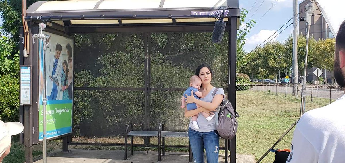 ridetarc's tweet photo. #BTS of @PassportHealthP as they shoot their upcoming commercial at one of our bus shelters. π¬ Coming soon! #TARC45 #WeMoveTheCity https://t.co/p5jLAb7JkL