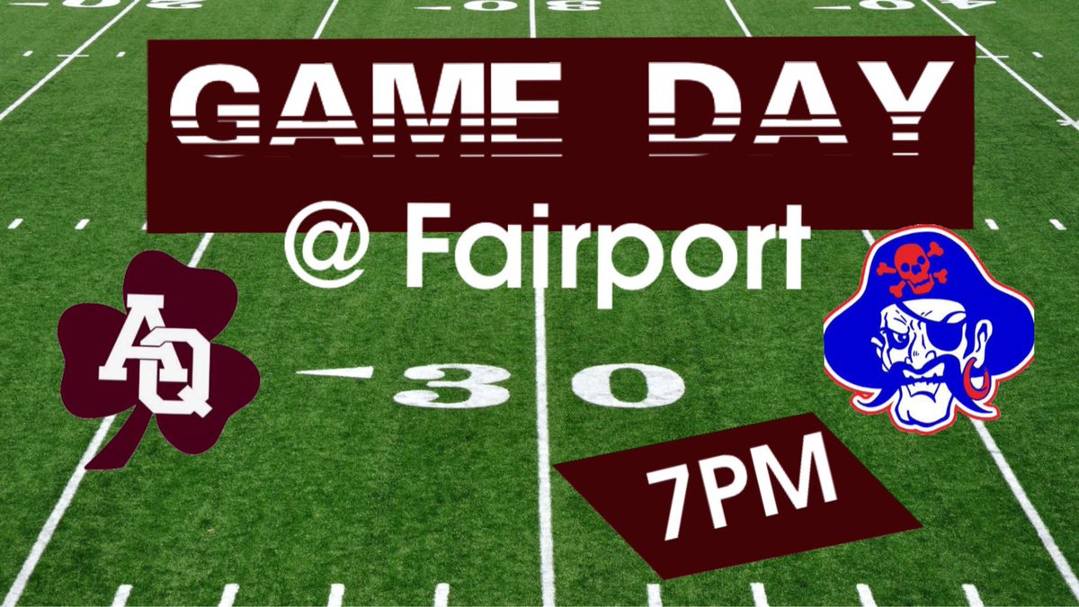 GameDay🔥
🏈AQ vs. Fairport
📍Fairport High School 
🕰7:00pm
🌡73🌥