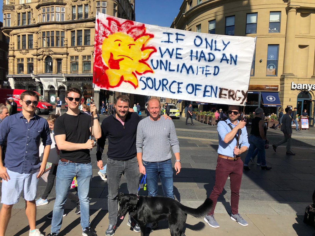 theVeroPower's tweet photo. @craigVeroPower and @PaulCVeroPower #ClimateStrike #Newcastle “if only we had an unlimited source of energy!” ☀️ #powering our #projects and #lives of those living in the #communities we work with to provide #AccessToEnergy in #Zambia https://t.co/3ThWx2wQha