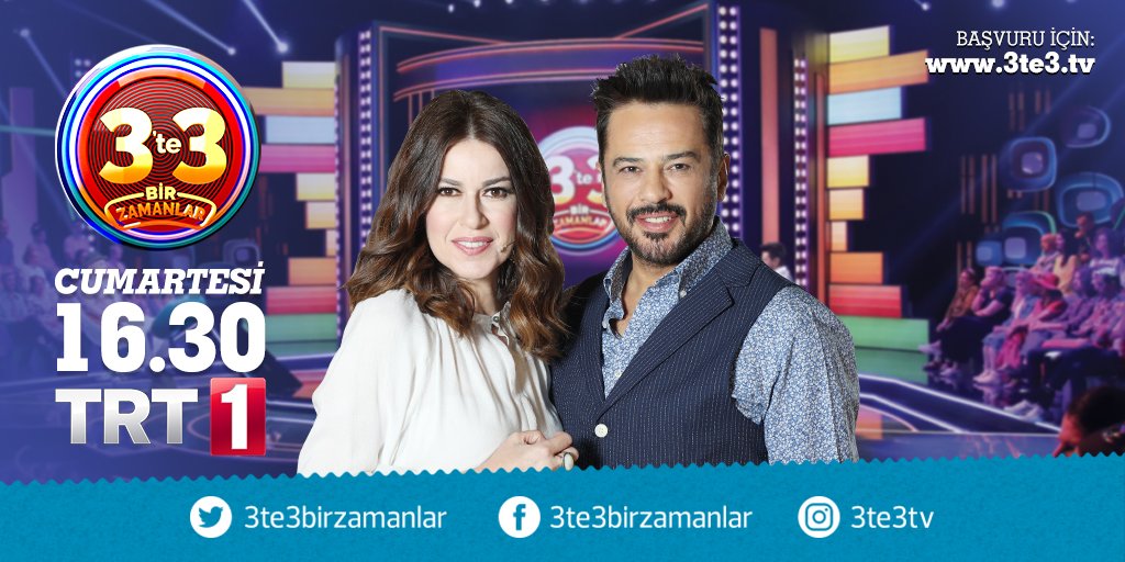 İpek Tuzcuoğlu rüzgarına hazır mısınız? Türkiye’nin en eğlenceli bilgi yarışması 3’te 3 Bir Zamanlar yine dopdolu yine coşkulu. Ekranların sevilen yüzü İpek Tuzcuoğlu’ nun konuk olduğu programı kaçırmayın. Emre Altuğ’un sunumuyla 3’te 3 Bir Zamanlar yarın saat 16.30'da TRT 1’de..