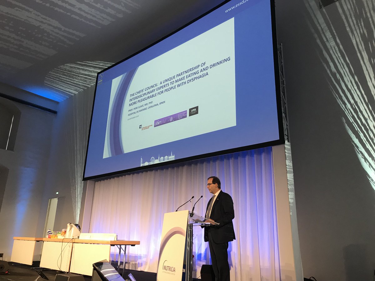 Exciting talk by Prof. Pere Clavé on the Chefs’ Council at the Nutricia Satellite Symposium #ESSD2019: an interdisciplinary partnership that aims to improve the food experience for dysphagia patients with safe, nutritious and tasty food.