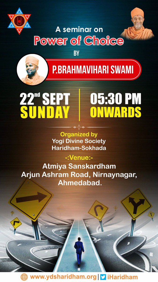 bvdas151's tweet image. Seminar on “Power of Choice” @ Atmiya Sanskardham, Nirnaynagar, Ahmedabad