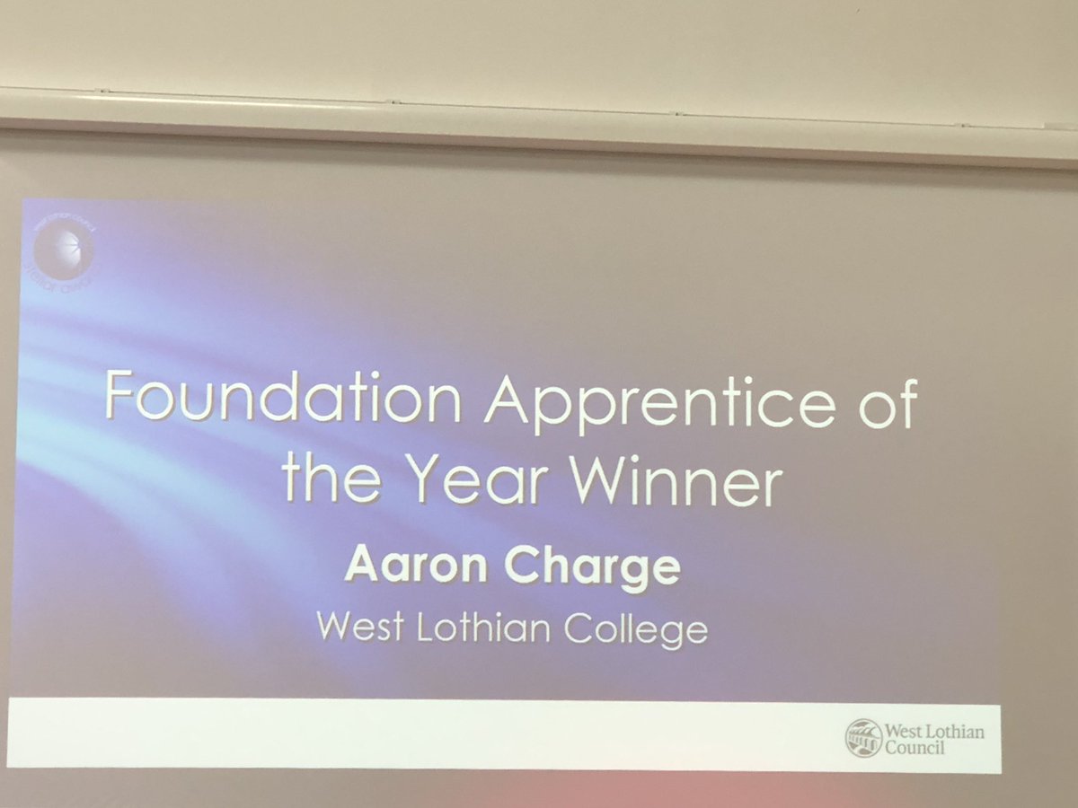 LoveWestLothian's tweet photo. Congratulations to our Foundation Apprentice of the Year, Aaron Charge! #Stellar2019 https://t.co/FJbIC75hbj