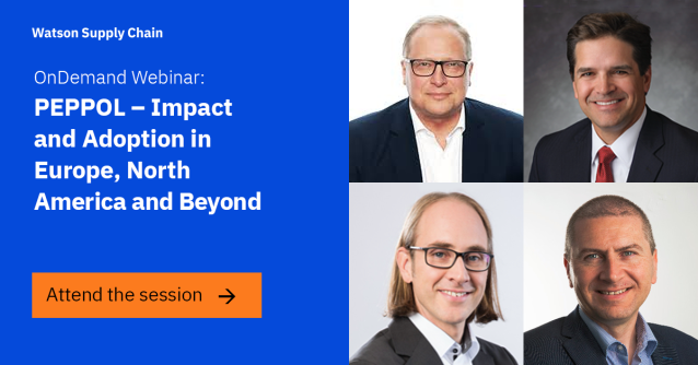 PEPPOL is being adopted globally. Hear IBM, PEPPOL and electronic trade thought leaders discuss the impact. #WatsonSupplyChain bit.ly/2QmuBv5