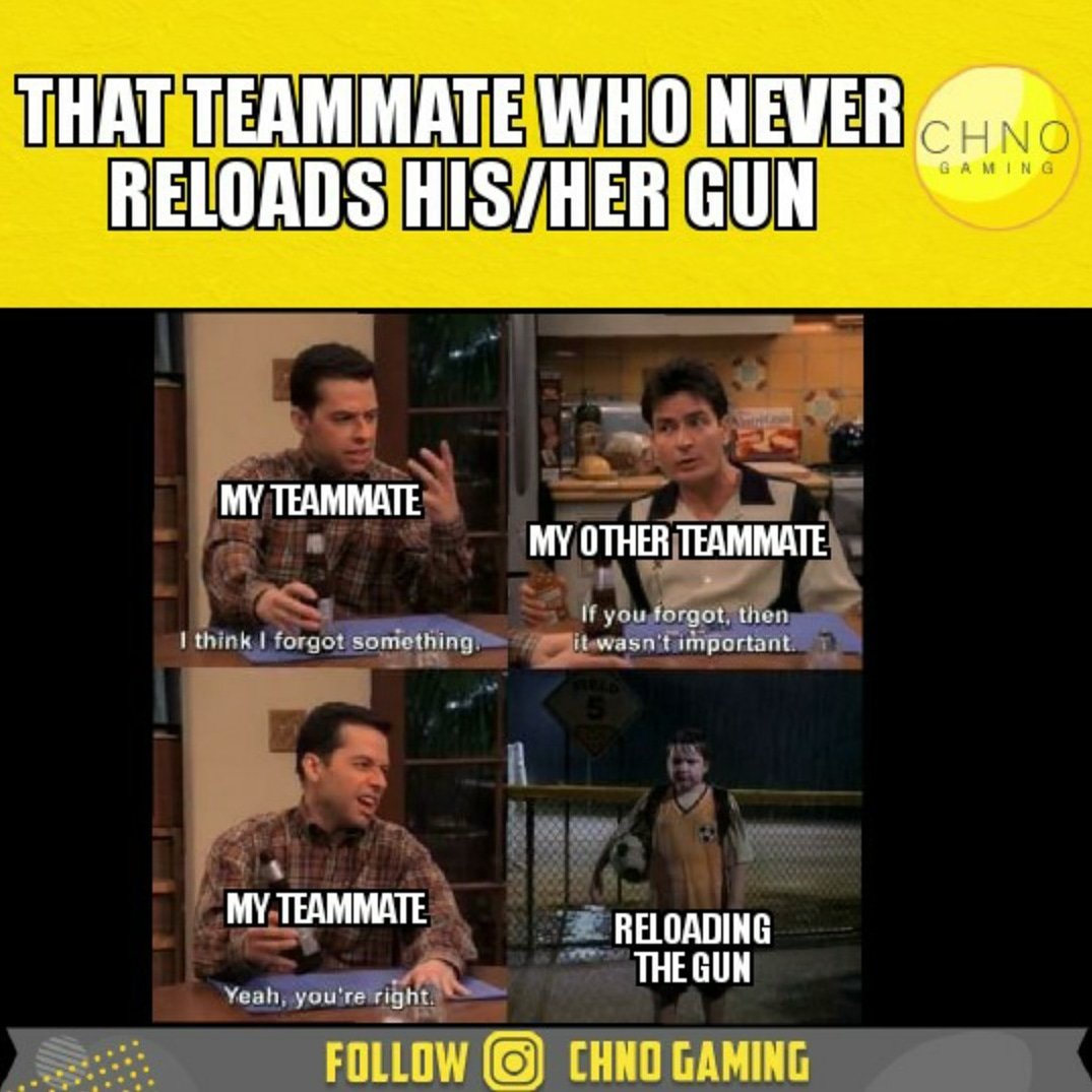 ChnoMedia's tweet photo. Tag that friend who fails to reload his weapon everytime XD😂😂😂😂 gamer4life #gameaddict #pubgvideos #pubgindia #pubgclips #memesdaily #memechallenge #memepage #hacker #gamehack #pubgweapons #pubgfunny #pubgmemes #pubgcouple #pubgdance #jaipubg #winnerwinnerchickendinner https://t.co/VNnb3imH5n