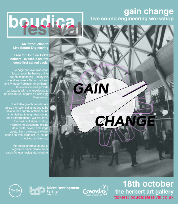 BoudicaFestival's tweet image. We&apos;ve just announced our FREE workshops to 
@BoudicaFestival ticket holders. Incl. @algorave live coding workshop, @omniicollective live sound engineering &amp;amp; DJ workshop w/v DJ Tor da Force! 

Find out more &amp;amp; book: bit.ly/boudicaworksho…

#womxninmusic #musiccoding