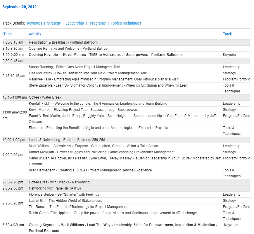 PMIPortland's tweet photo. The #PMIPortland2019 #AnnualConference is here! Attendees, presenters & panelists - We can't wait to see you today at the Oregon Convention Center! https://t.co/mXRy2hRtsc #pmipdx #pmipdxac #Portland #projectmanagement https://t.co/cSFv1qbMZt