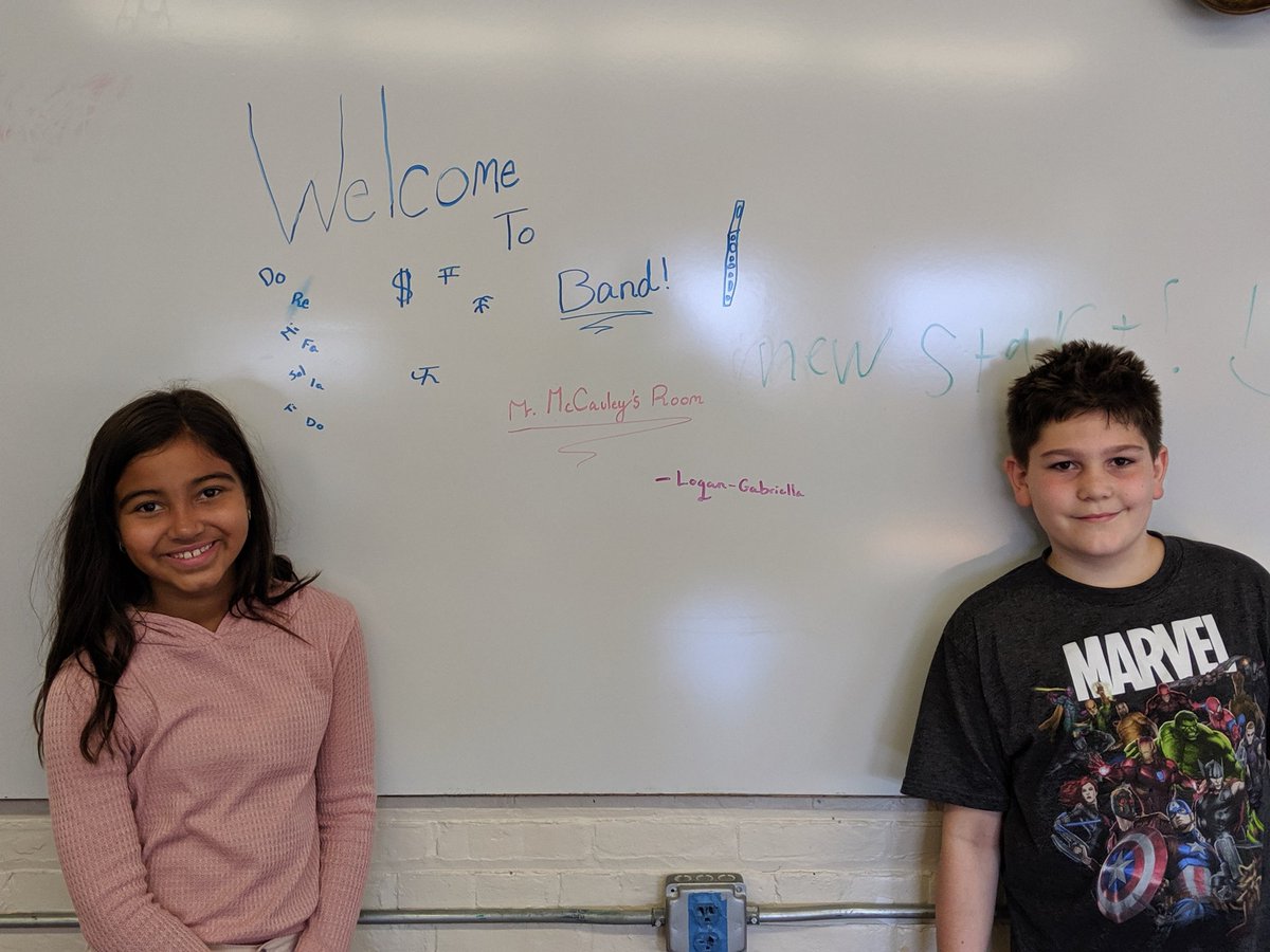 kmccauleymusic's tweet photo. Two 5th grade students so excited for band today that they came down this morning to help me set up the room! So glad to see them taking ownership of their band experience. #nrcsd #nrchat #musiceducstion #haverstrawelementary https://t.co/ioAyDrl50M
