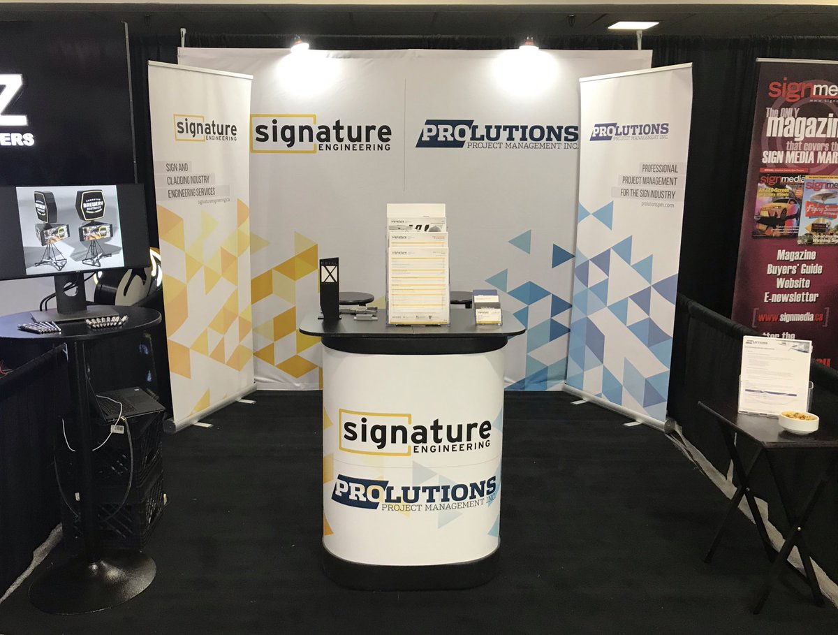 SignatureEng's tweet image. Back at #signexpocanada again.  Looking forward to the next two days of great conversations.  Can’t wait to bring @SignSpecCI to @OntarioSignAsso members