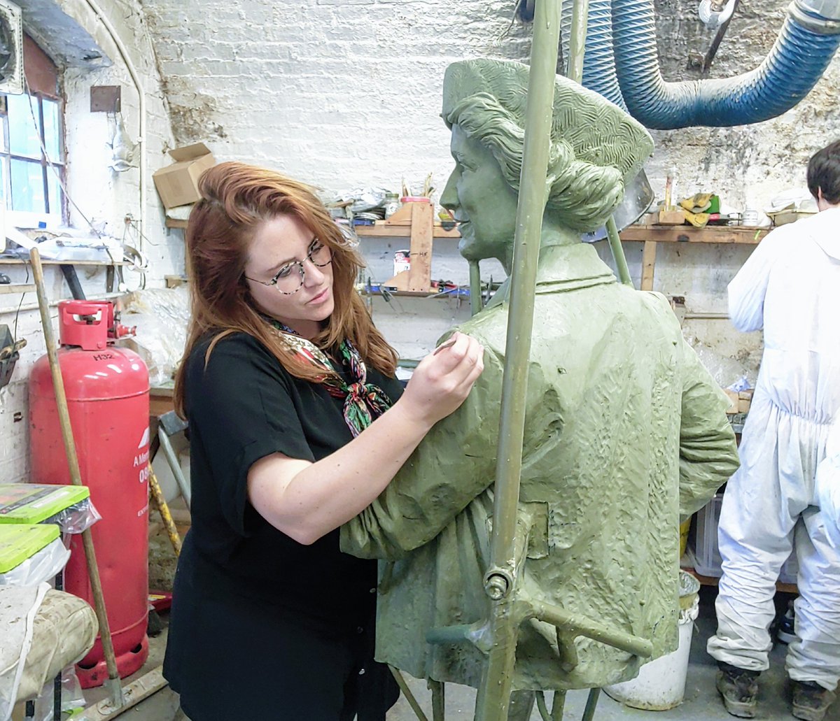Sculptor Hayley Gibbs fine-tunes the top half of 
<a href="/ladyastorstatue/">Lady Astor Statue</a> in wax which is inspected, fitted with spru's and through to the next stage. Roll on 28th Nov! Join us in #plymouth for the unveiling!