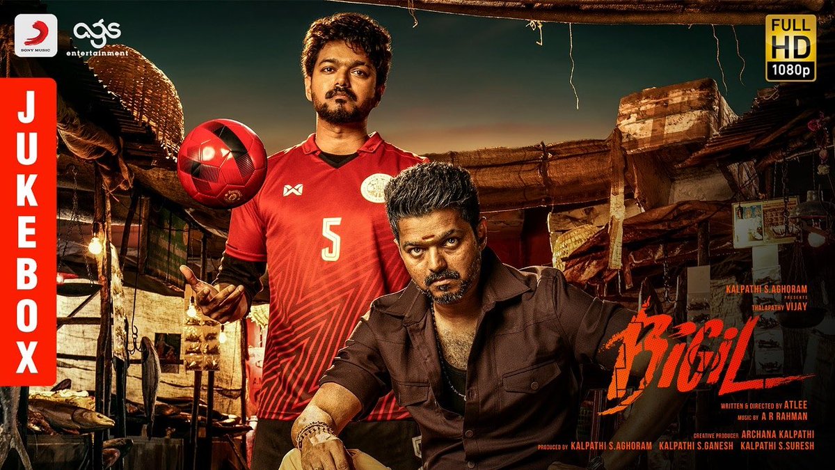 Atlee_dir's tweet photo. #Bigil audio jukebox @Ags_production @actorvijay @Atlee_dir @arrahman #Nayanthara @am_kathir @dop_gkvishnu @muthurajthangvl @gopiprasannaa @Lyricist_Vivek @Screensceneoffl @SonyMusicSouth https://t.co/DvRYQ7e7EA https://t.co/mAe7pa4WBV