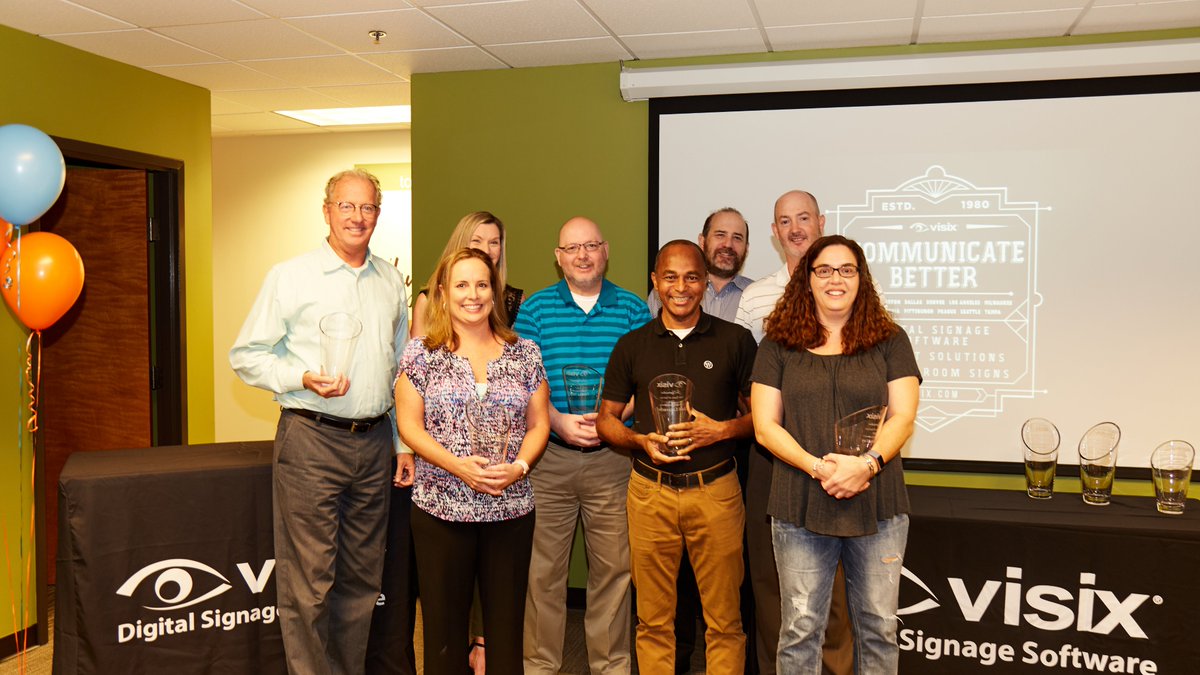 visix_inc's tweet photo. Visix employees tend to stick around awhile. Yesterday we marked nine people who've been with us for 10 years, two who've been here for 15 years, one for 20 years and another two for a whopping 25 years! Here's to lots more years together! #Visix #agreatplacetowork #workiversary https://t.co/JkxEfCm9Q7