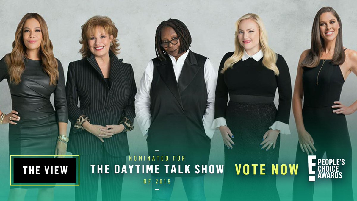 TheView's tweet image. We’re thrilled to be nominated for the #TheDaytimeTalkShow award by E! @peopleschoice Awards — vote now: eonli.ne/2lAagDM

RETWEET this tweet to vote for #TheView as well!