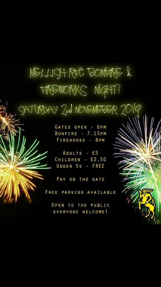 MellishFunction's tweet image. The annual Mellish RFC Bonfire and Fireworks night! 
Saturday 2nd November. #Nottingham #fireworks #BonfireNight