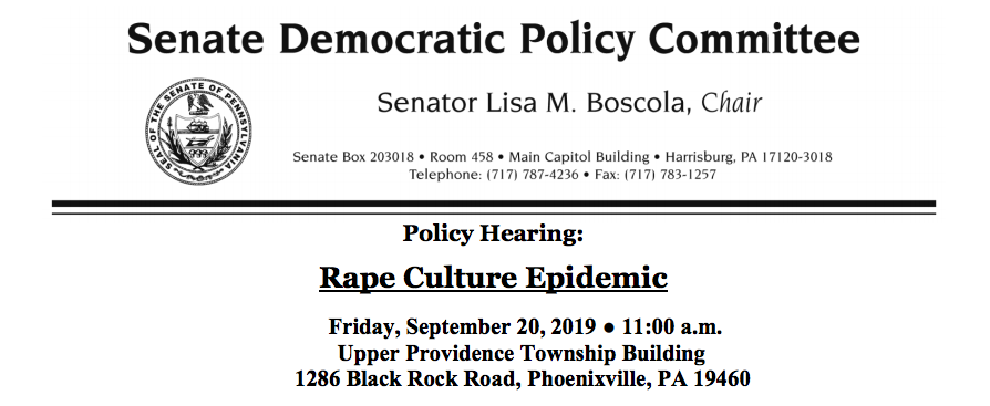 On my way to Phoenixville, PA where I will testify about legal foundation of rape culture at this hearing <a href="/SenLisaBoscola/">Senator Lisa Boscola</a> <a href="/SenatorMuth/">Senator Katie Muth</a>