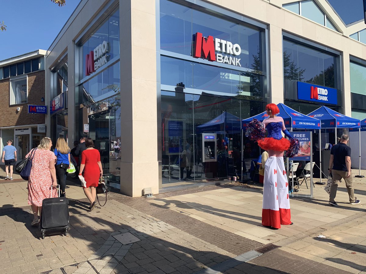 SolihullBID's tweet photo. 🎉🎈 It’s fair to say that @Metro_Bank have taken over #Solihull today! A welcome new addition to @MellSquare_UK and the town centre! #SolBID https://t.co/hlvtMHTVjY