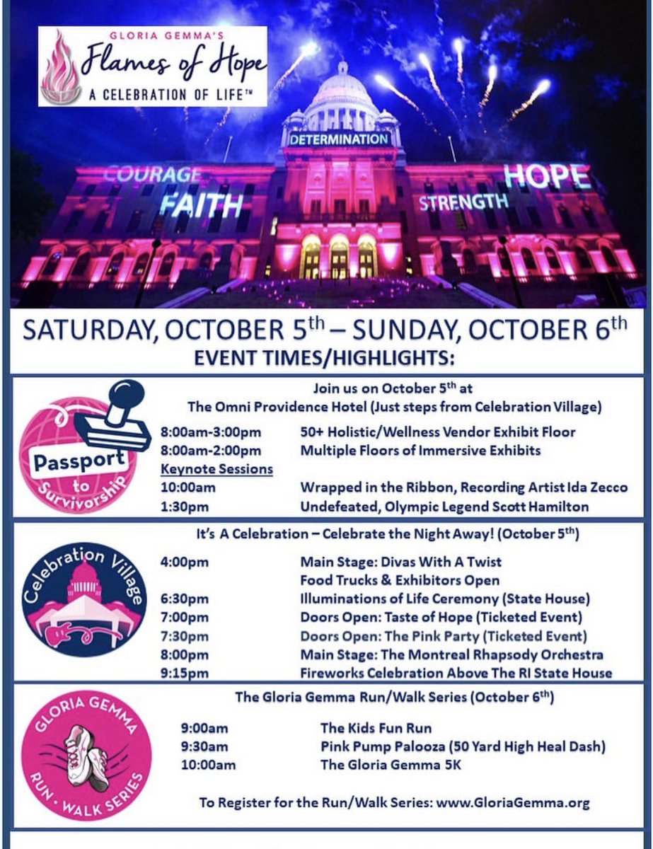 RT FederalHillRI: All of #fedhillri is proud to support the GloriaGemma Foundation! Check out these amazing events. See ZoomaTrattoria massimo_prov PaneVinoProv #Blend & #plazakitchensndbar st the Taste of Hope.  #KobmaxQueen
