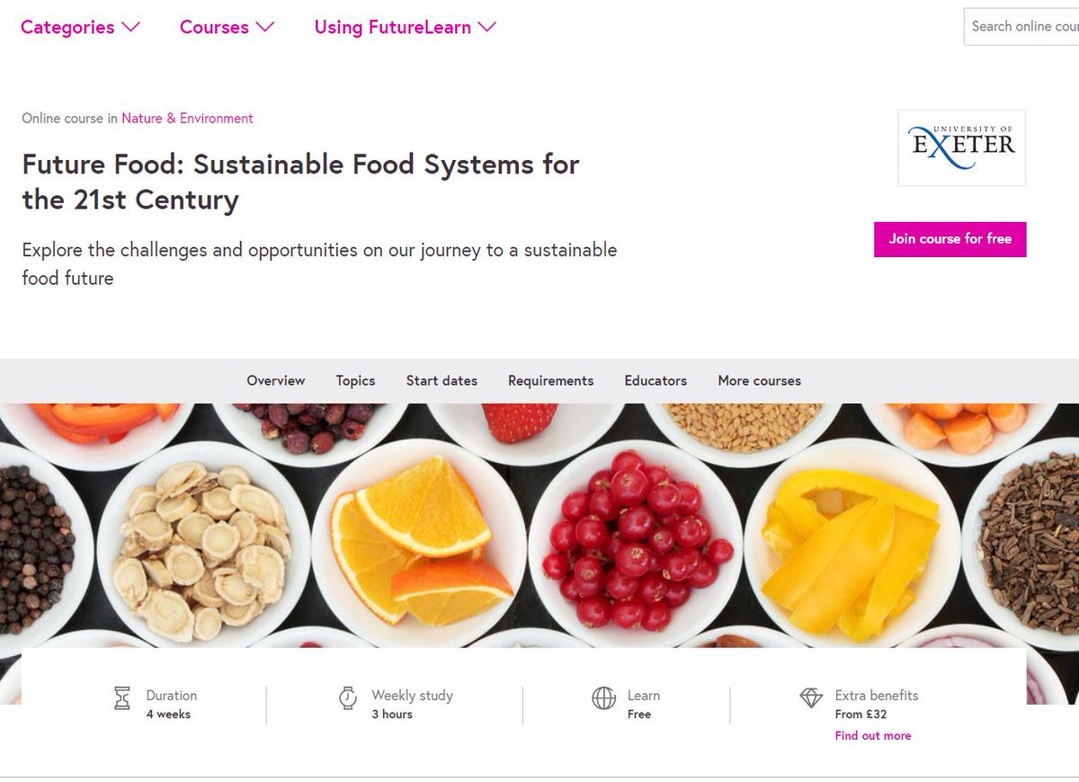 Sign up today! We are excited to announce 'Future Food: Sustainable Food Systems for the 21st Century' MOOC is open for registration and will be starting on October 14th! bit.ly/2mqXRCu #FLFutureFood @CLESOfficer <a href="/UniofExeterNews/">University of Exeter News</a> <a href="/UniExeCornwall/">University of Exeter, Cornwall</a> @CollegeofEMPS
