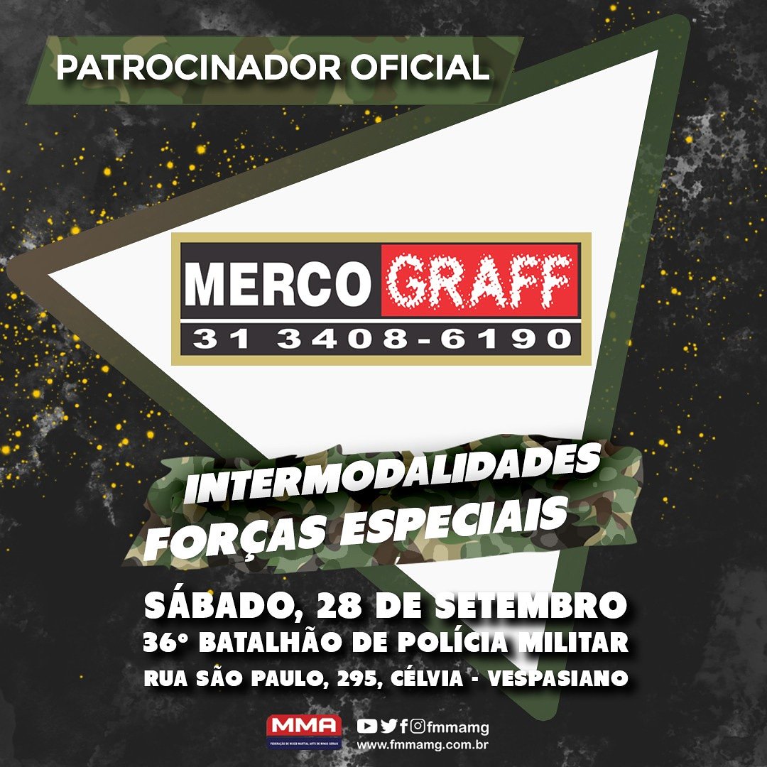 fmmamg's tweet photo. @mercograff também estará presente no Intermodalidades - Forças Especiais.👮 #FMMAMG #mma #vespasiano #social #fight https://t.co/uiiPix0XPN