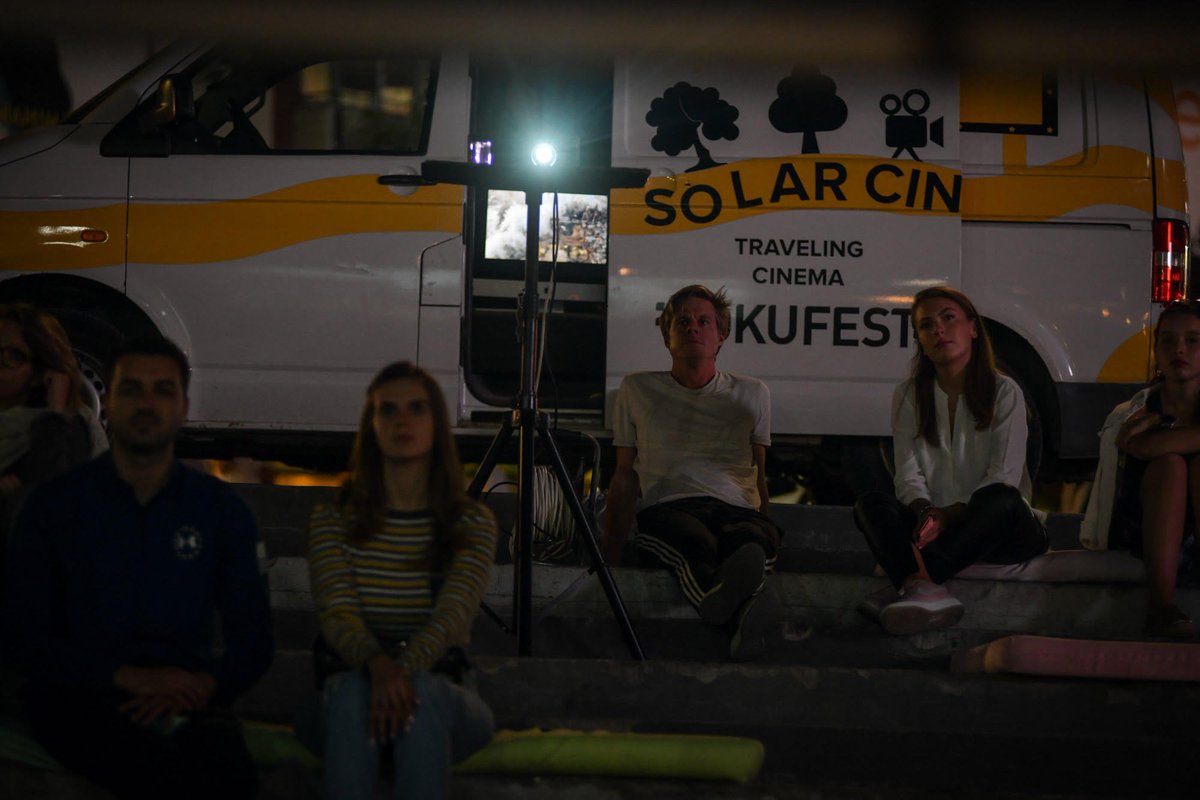 ErollB's tweet photo. We started on Monday - 7 days/7 cities of film screenings on #ClimateCrisis through our #SolarCinema - and we are asking you to join us next #Friday to #strikeforclimate in #Prizren #ACTNOW or #SWIMLATER https://t.co/V35nV06kQU
