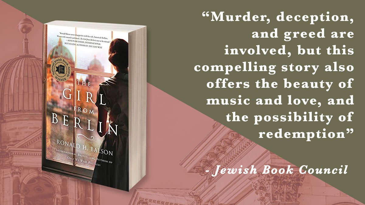Thank you, <a href="/JewishBook/">Jewish Book Council</a> #thegirlfromberlin