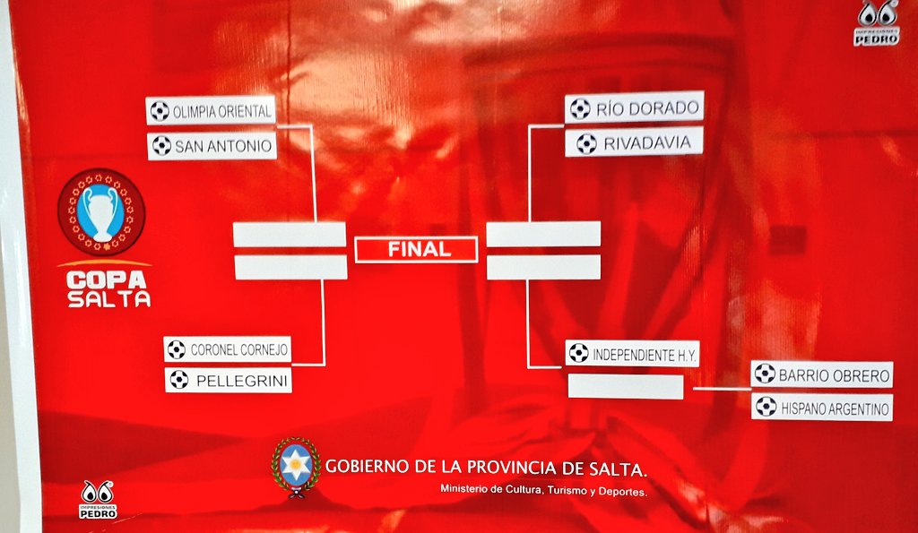 MauriCazon's tweet photo. Asi quedó el cuadro final de Copa Salta
Se jugarían la semana que viene. 
Barrio Obrero e Hispano Argentino de Metan jugaran un solo partido para meterse en 4tos de final https://t.co/Bhrd2lkAuu