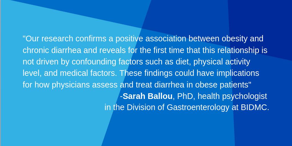 This week, our IBS/Motility center published their latest paper examining the relationship between obesity and chronic diarrhea. As lead author @DrSarahBallou summarizes below, it could have major treatment implications! Read the full text here: bit.ly/2mqz95a
#BIDMCGI