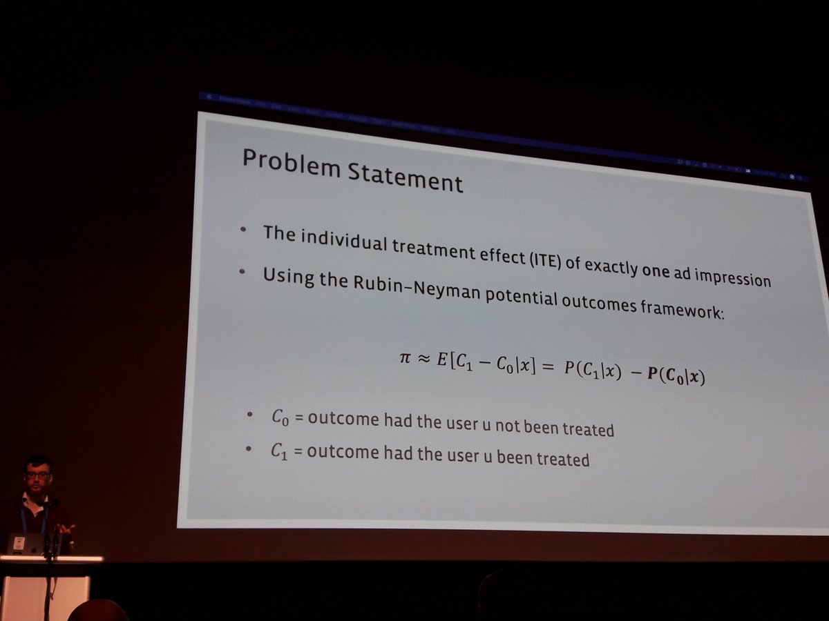 amy8492's tweet photo. Causality is a recurring problem in advertising, also defined as incrementality: do ads bring "additional" value? Damien presents how this topic is tackled at Facebook #recsys2019 #RecSysReveal2019 https://t.co/AYM9t3ZwzL