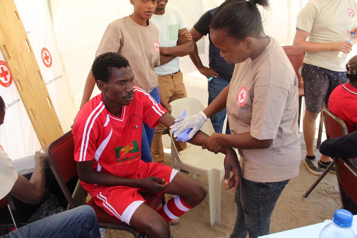 NamibiaRedCross's tweet photo. @NamibiaRedCross  First Aid team is live at the University of Namibia (UNAM) Main campus for the  Namibian Deaf Sports Federation (NDSF) event in Windhoek, Khomas region. The team is responding to any emergency or injuries at the event. #FirstAidSaves #ProtectingHumanDignity https://t.co/GkMJhBiGf7