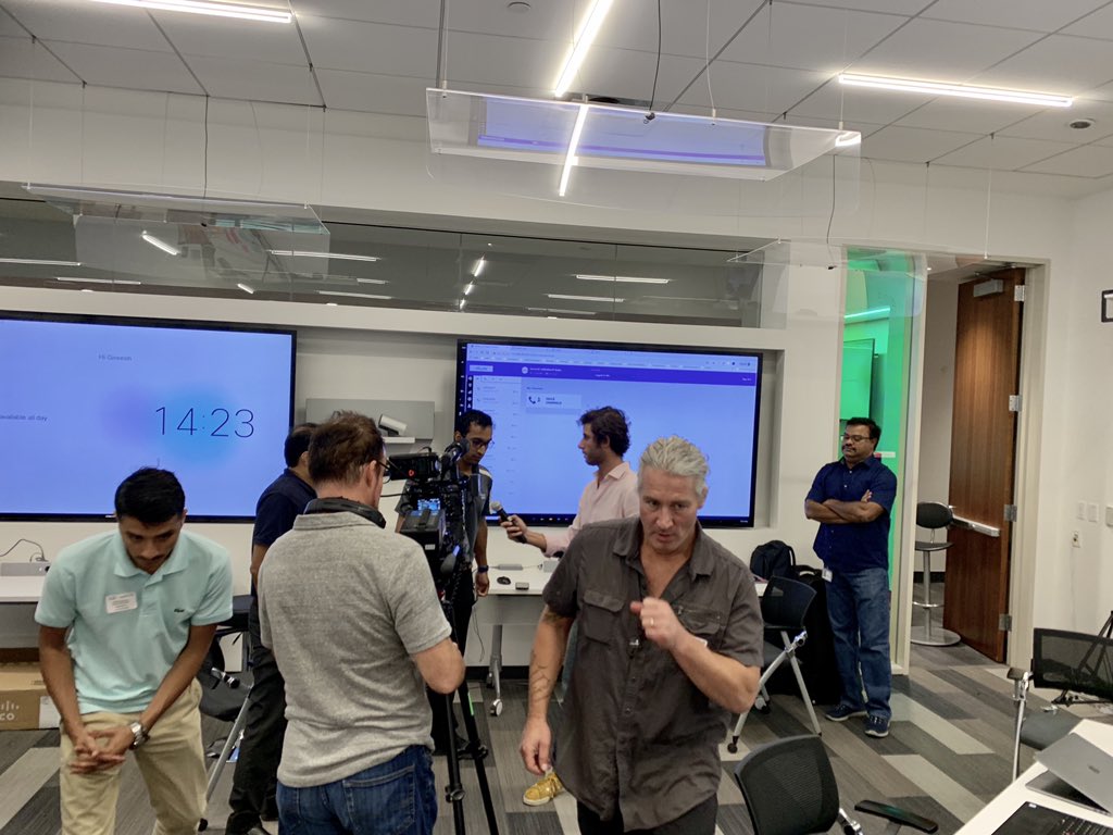 sajithkaimal's tweet photo. #Collaboration hackers in action + 🎸 a pic with @_amychang. Thanks to all our customers and ISVs who made the event so much more interesting 🧠. One of many to come from @CiscoCollab #CognitiveWorkplaceTransformation #cisco #CiscoCC #innovation https://t.co/Smaa0fjvcg