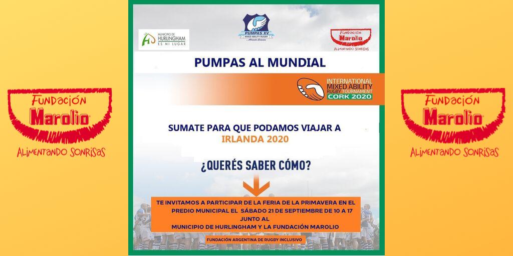fundmarolio's tweet photo. ¡Mañana 21/09 estaremos acompañando a los
@pumpasxv en la Feria de la Primavera en Hurlingham!
Se trata del equipo argentino de rugby inclusivo integrado por chicos con discapacidad cuyo sueño es viajar al Mundial de Irlanda 2020.
#rugby #irlanda2020 #inclusión #pumpas #feria https://t.co/rDEk7oruVm