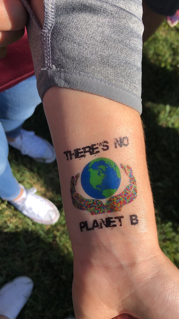 Tyler Adams sports her new “tattoo” #ClimateStrike <a href="/bc_voice1/">BCVoice</a>