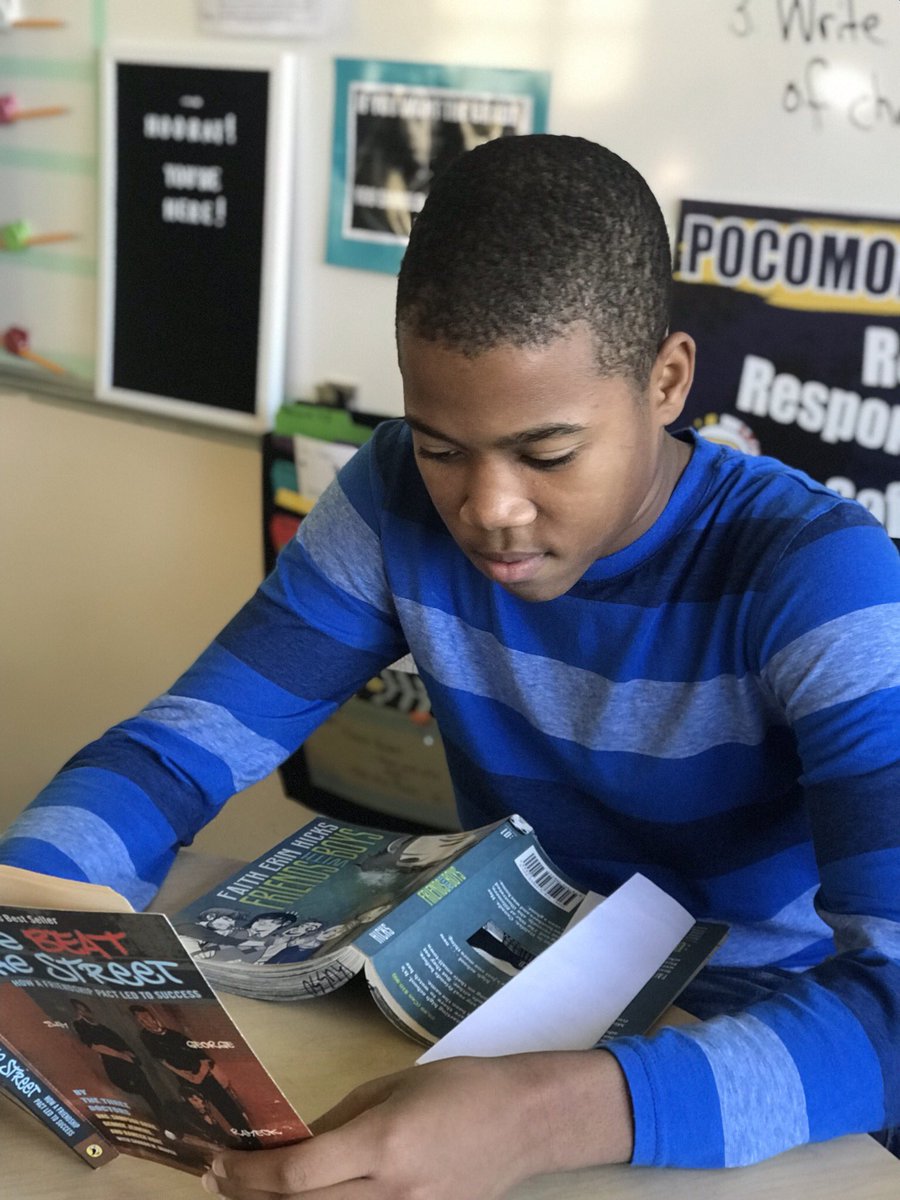 MrsRusso4's tweet photo. Students in Boost reading to analyze characters in “We Beat the Streets.” https://t.co/MtUd1ym0pN