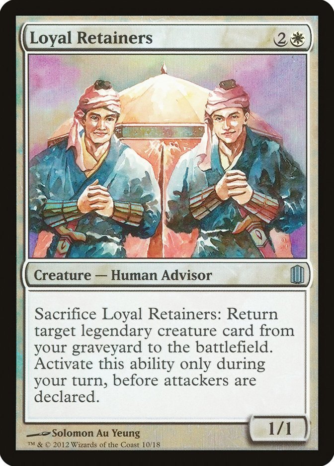 LightofSanction's tweet photo. @EDH_Academy Gerrard with Loyal Retainers and a sacrifice outlet goes infinite because you can respond to his trigger when he hits the graveyard with the Loyal Retainers to yoink him back into play. Then when his ability resolves he returns the Retainers. https://t.co/28SusNr0tv