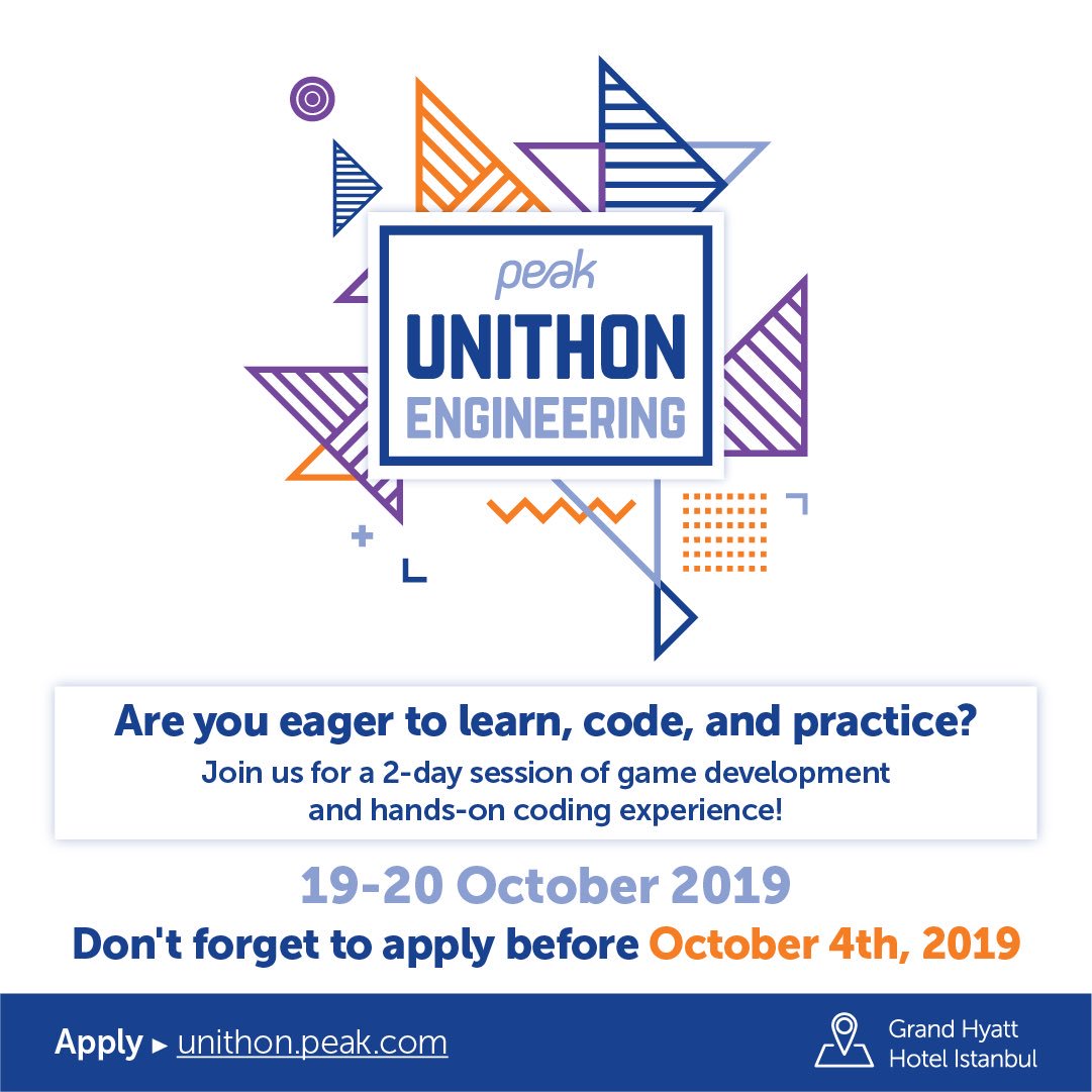 Unithon Engineering’e katılarak kod tecrübeni arttırmak ve oyun geliştirme deneyimi yaşamak ister misin? Başvuru 👉 unithon.peak.com