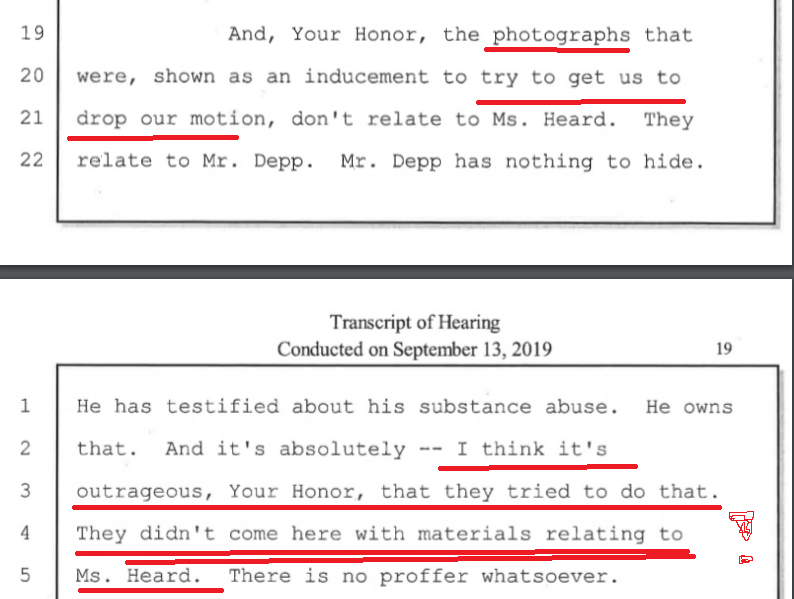 Sharriska's tweet photo. @ThatBrianFella Way to go! Just blackmail the other side with photos not related to the issue at hand!! That #MeToo lawyer is a real piece of work!

#JohnnyDeppIsInnocent https://t.co/kHw2hvyn90